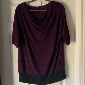 Fashion Bug Purple Pink Black Cowl Neck Top